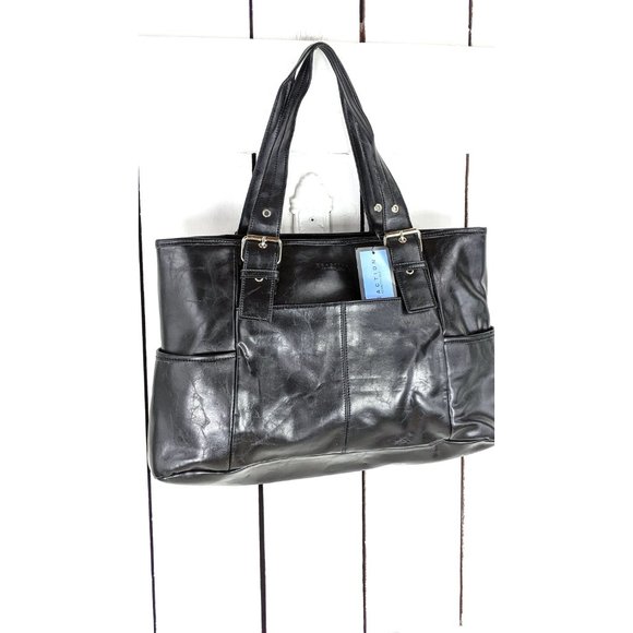 Kenneth Cole Reaction back faux leather computer laptop tote bag purse - Picture 8 of 8